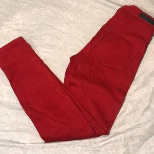 Red High waist skinny Jeans